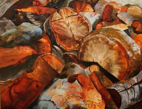 ''Inverness logs'
23 5/8 x 30
oil on aluminum
